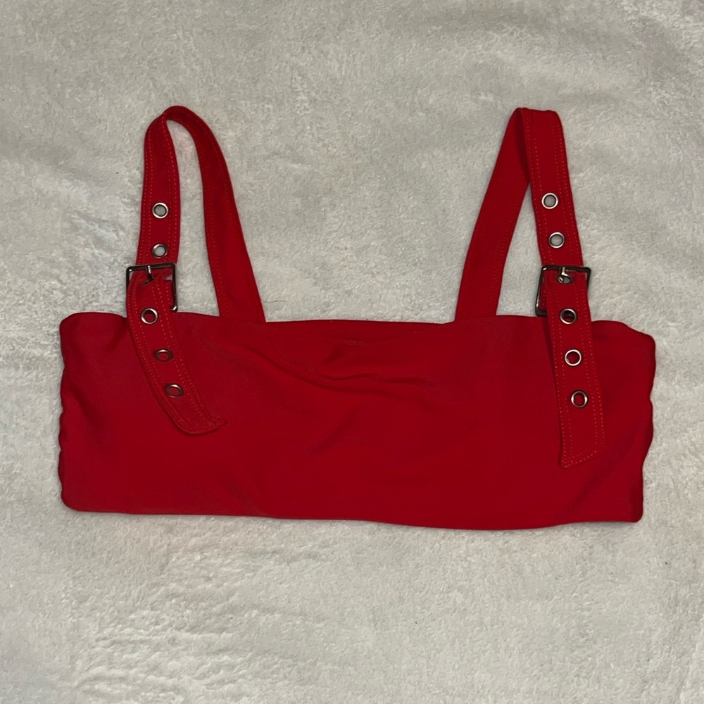red bikini top